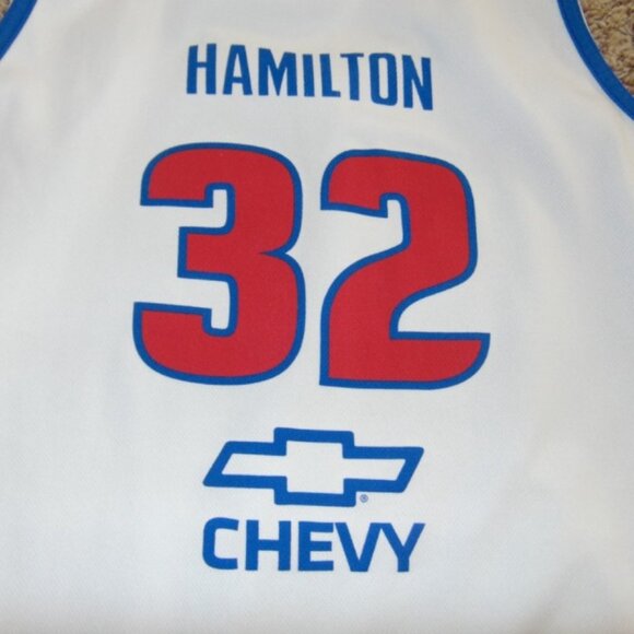 Mens Pistons Dumars Hamilton Reversible Jersey Chevy 50th Anniversary Vintage - Picture 4 of 8